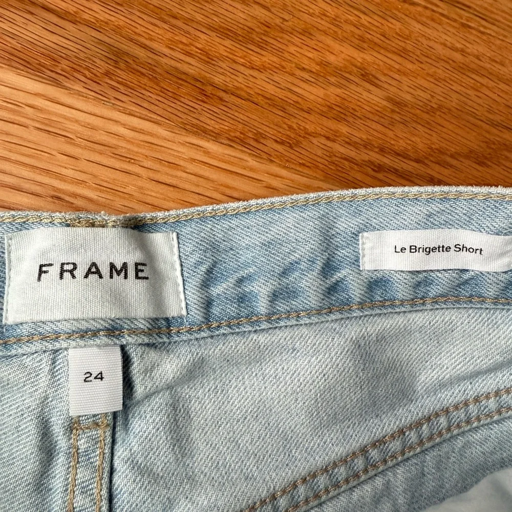 Frame Denim Le Brigette Splitscreen Jean Short High-Rise Frayed Women’s Size 24